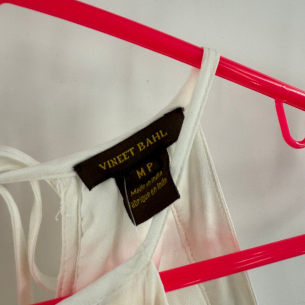 VINEET BAHL Anthropologie Dress SZ Petite Medium NWT Eyelet Halter Bridal White - Picture 7 of 16